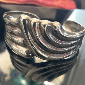 925 Sterling Silver Cuff Bracelet Art Nouveau design